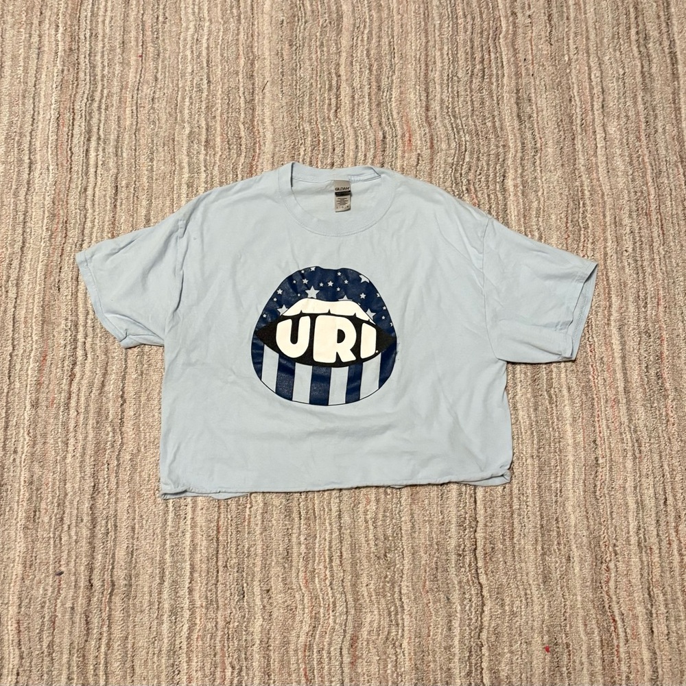Gildan Sky Blue URI Cropped Tee
